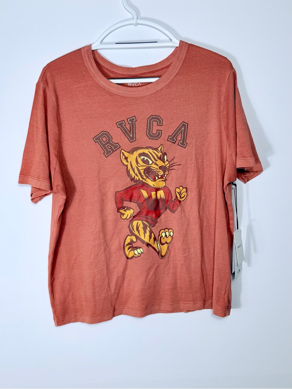 RVCA Burnt Orange Tiger Graphic Tee size L/12